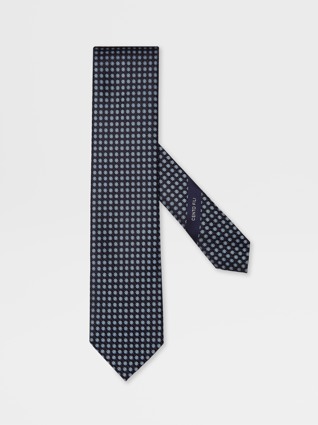 Dark Blue CENTO FILI Silk Tie